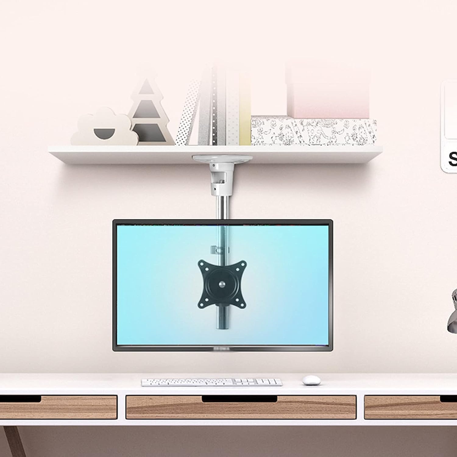 Uchwyt do telewizora, Regulowany stojak sufitowy do monitora dla pojedynczego