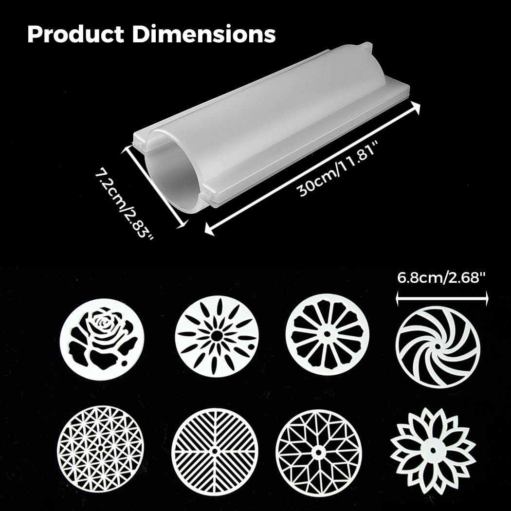 Juego de 10 moldes de tubo de jabón, moldes de silicona para hacer jabón, decoración de velas o pasteles, diseño de patrón de flores, con barra de tracción y disco de plantilla