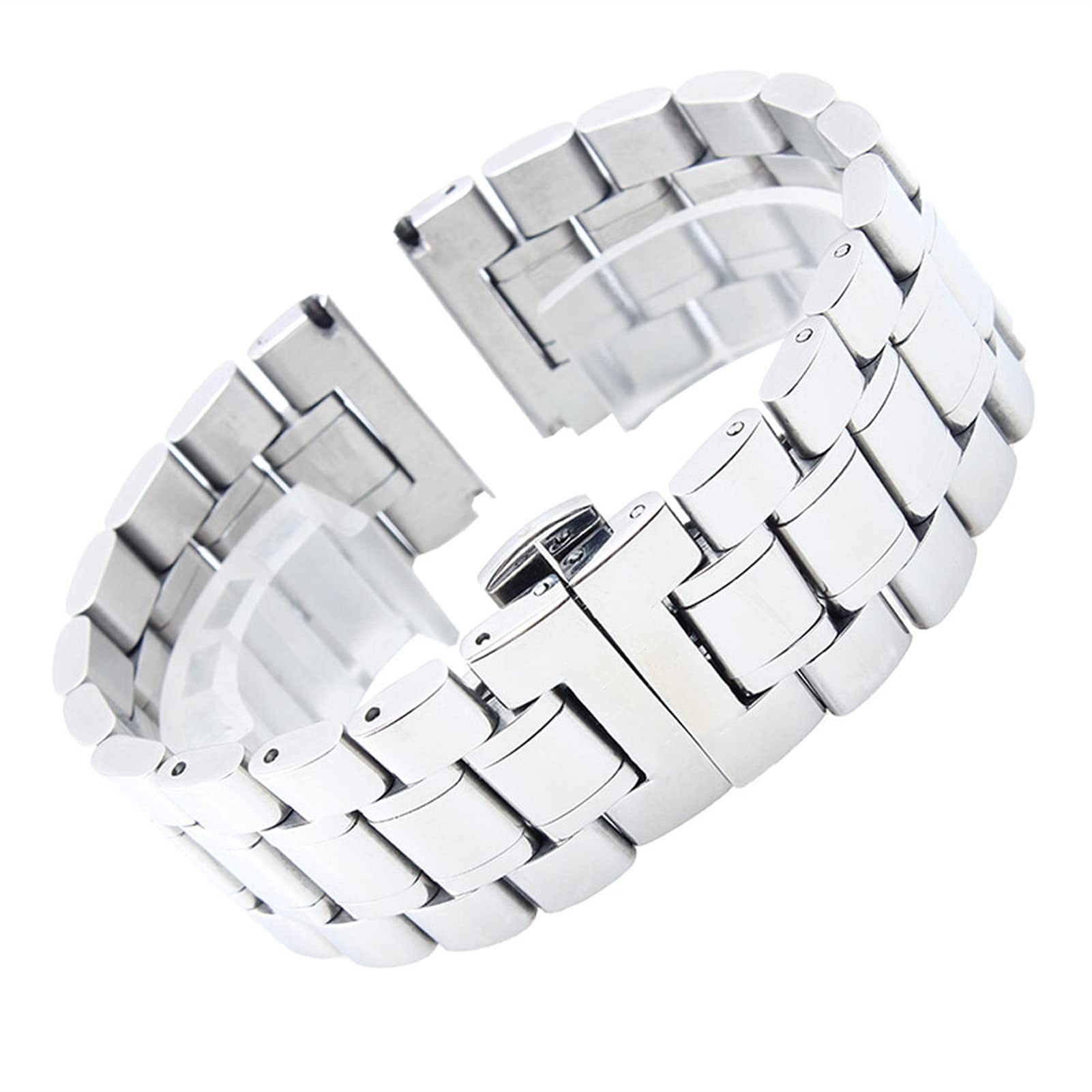 Correa de Reloj de Metal de Acero Inoxidable sólido Compatible con Pulsera de Repuesto para Hombre de liberación rápida de 18 mm a 28 mm