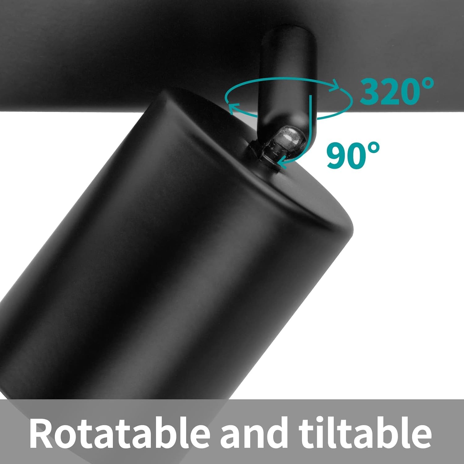 Wowatt Lampada Faretti da soffitto Orientabili, Attacco per 4 lampadine GU10 non Incluse, Moderna Plafoniera LED Nero Lampada da Soffitto Faretti da Parete Interno per Salotto Camera da Letto o Cucina | Lampadario Faretti Orientabili Interno, Binario Lamp