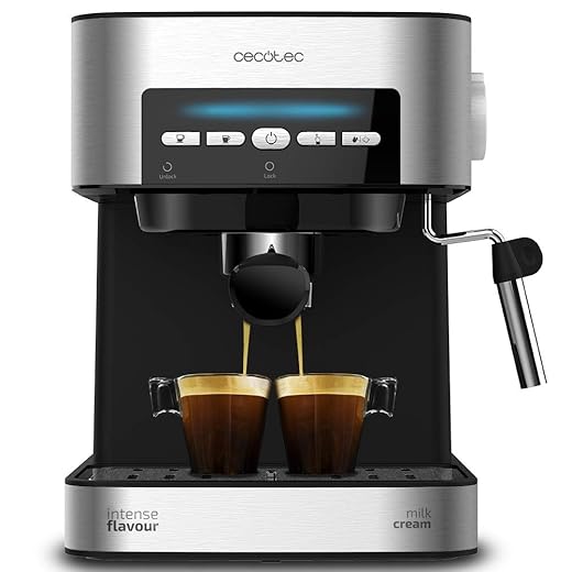 Druk van 20 bar zorgt voor rijke crema en intens aroma in elke kop koffie