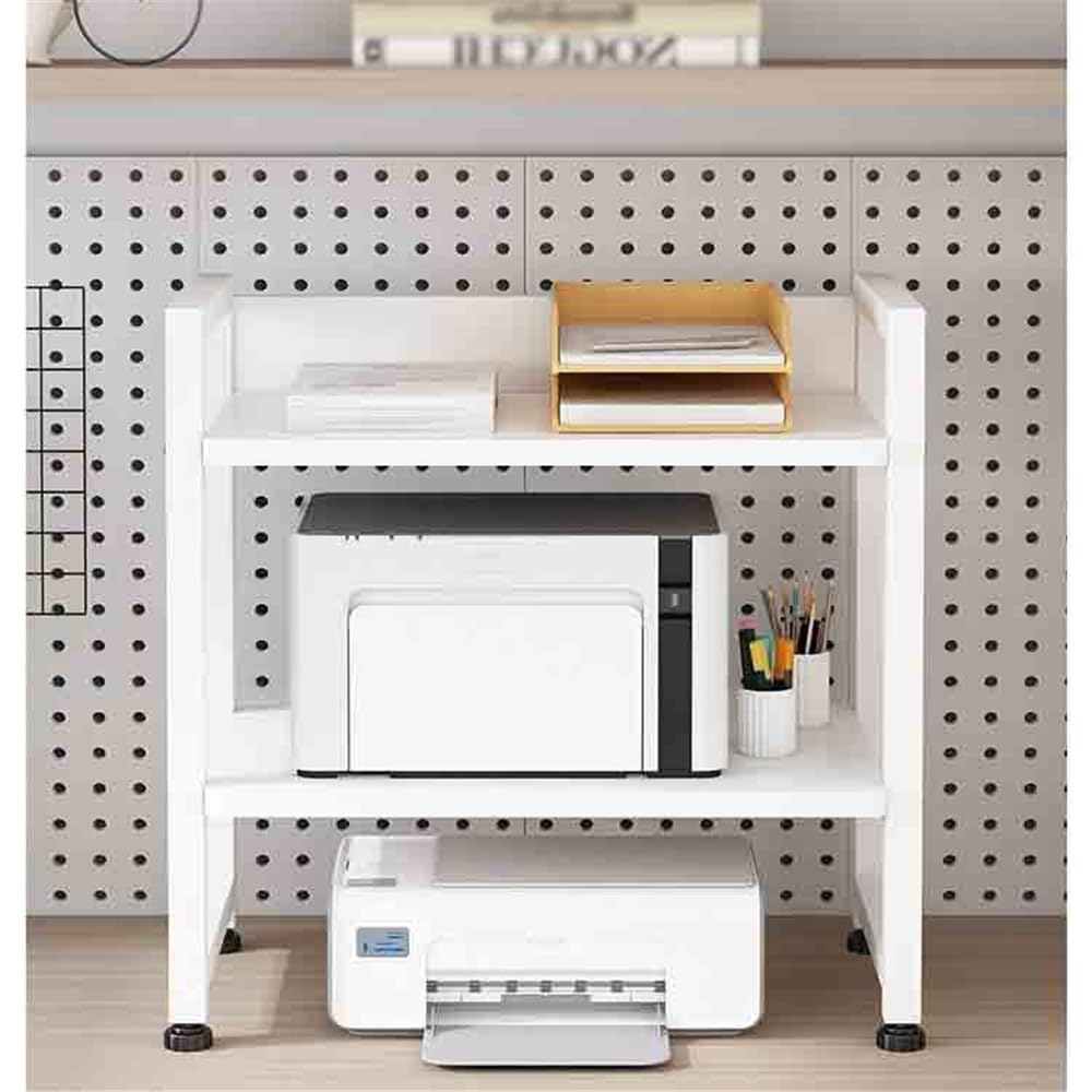 Soporte para impresora Estante de almacenamiento for impresora de altura ajustable de doble capa, soporte multifuncional for almacenamiento y organización de aprendizaje en oficina Mesa para impresora