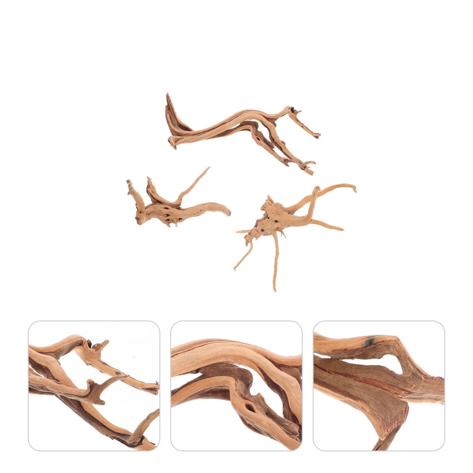POPETPOP 3pezzi Decorazioni Naturale Per Acquario Tronchi Per Acquario e Terrario Accessori Per Rettili Design Compatto e Realistico Materiale Sicuro e Duraturo