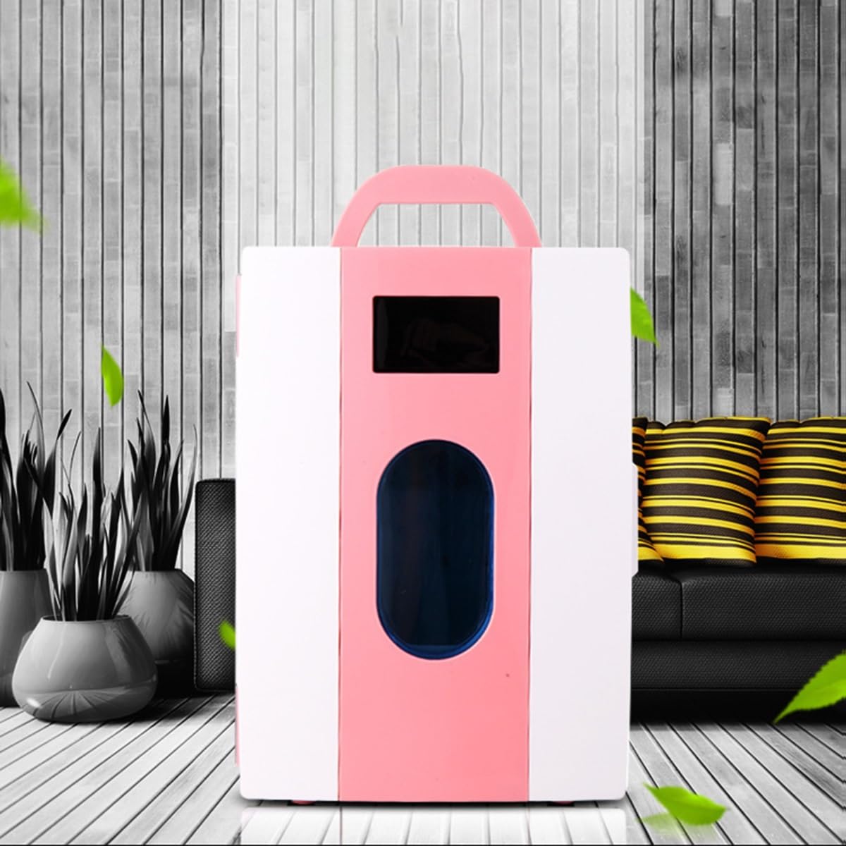 Mini Lodówka Do Pielęgnacji Skóry 10 L, Mini Przenośna Lodówka Termoelektryczna Z Wyświetlaczem Temperatury LCD Do Kosmetyków, Żywności, Biura I Samochodu(Color:/Pink,Size:220V)