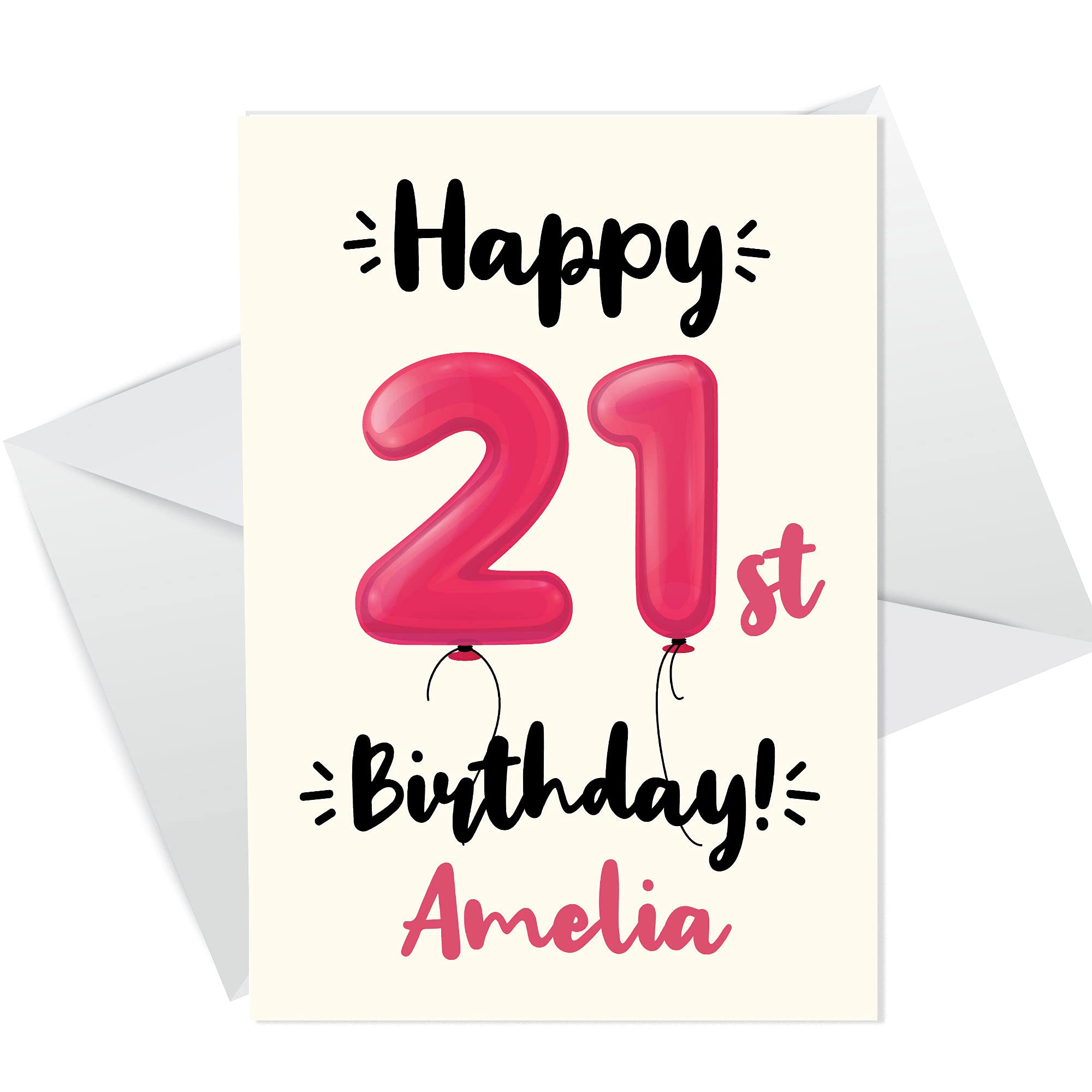 Happy 21st Birthday Card Personalised Card For Sister Daughter Best Friend