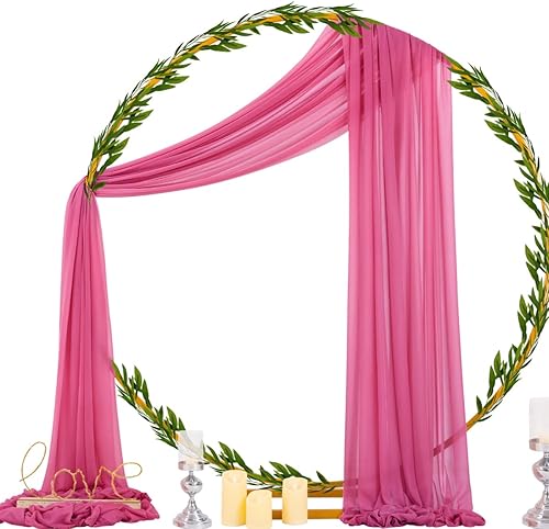 Miniatura 74 de Socomi Wedding Arch Draping Fabric 29" x 20Ft 2 Panels Burgundy Sheer Outdoor Curtain Drapes Extra Long for Bridal Baby Shower Ceremony Birthday