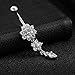 Gnoliew 14G Belly Button Rings Belly Flower Dangle Women Body Piercing Jewelry