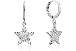 Star Huggie Hoop Earrings in Sterling Silver: A Celestial Sparkle