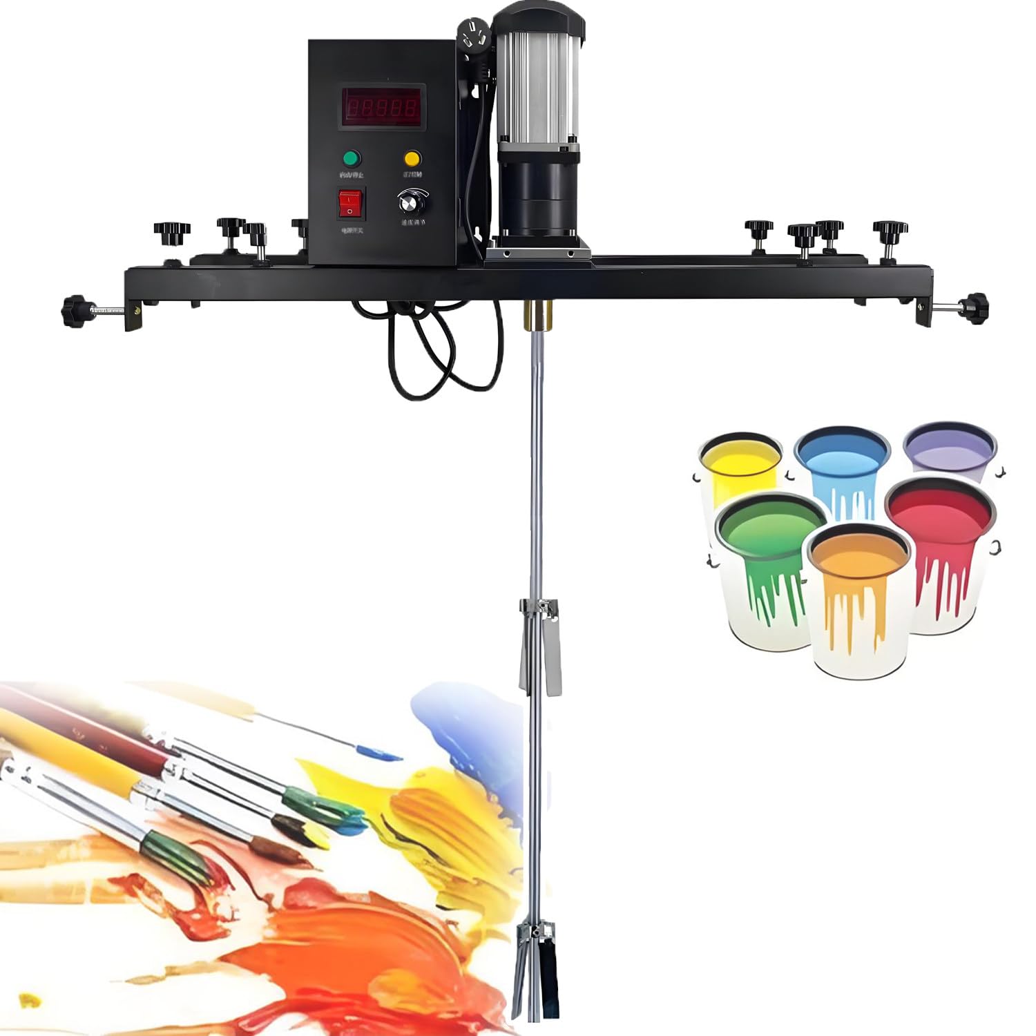 YNBSHGAA Electric Tank Mixer Machine 980W, Commercial IBC Stirring Equipment with Support Hanger, Horizontal Length 72-120cm, Paint Mixing Agitator and Ink Dissolver,A