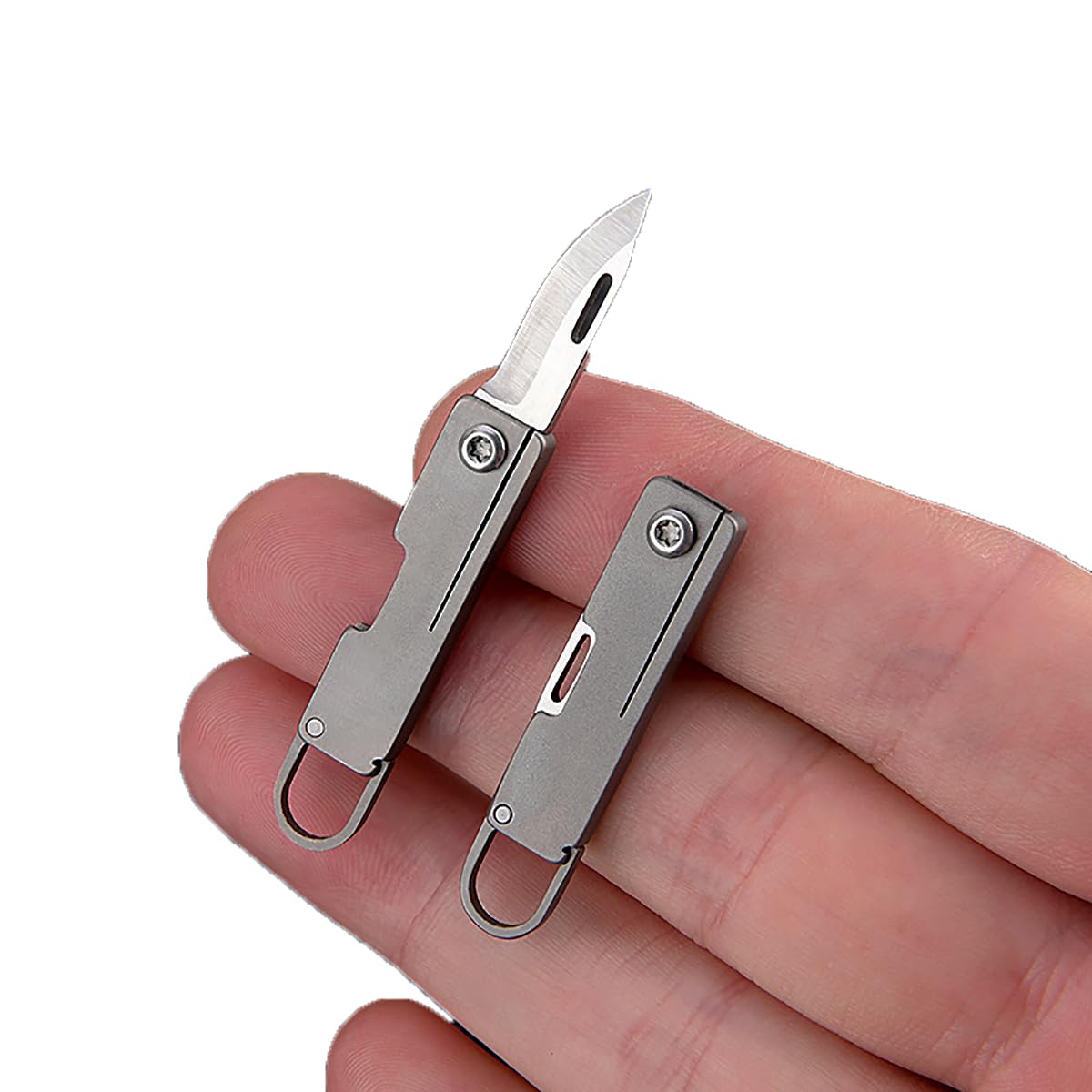 NHDT Super Mini Titanium Alloy Keychain Knife, EDC Tiny Key Chain Knife Only 1.5 Inchs Long, Ultralight 0.13oz Keychain Box Cutter