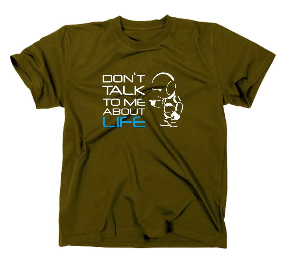 Styletex23 Men's Green #2 Hitchhiker's Guide To The Galaxy Marvin T-Shirt, L, Olive
