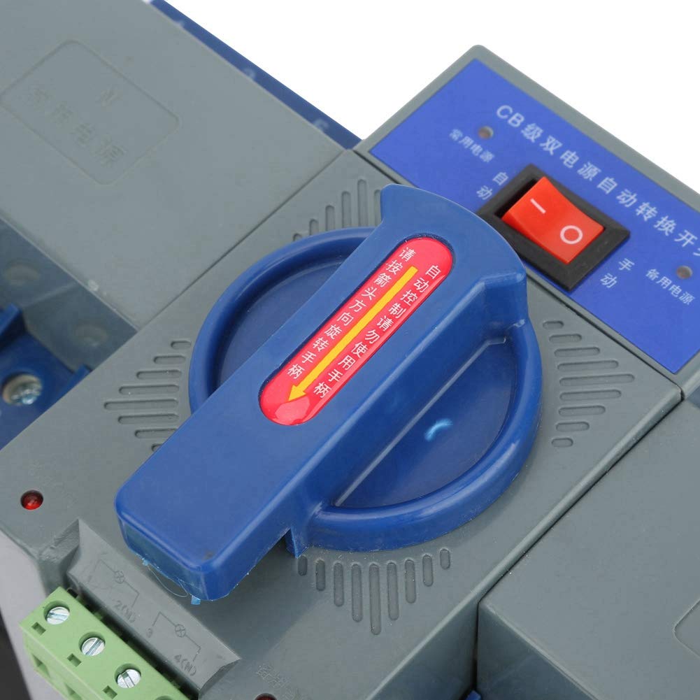 Wakects 4P Automatischer Transferschalter, Doppelt Strom Automatischer Übertragungsschalter Switch 63A 400 V mit elektromechanischem Verriegelungsschutz