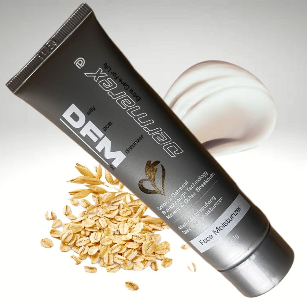 Dermarex Daily Face Moisturizer for Oily & Acne-Prone Skin | Non-Comedogenic, Mattifying Gel | Dermatologist Recommended for Humid Climates & Sensitive Skin – 50g