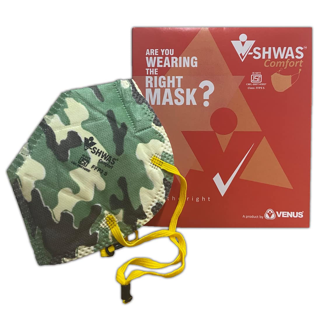 See full amazon price history chart for VENUS V-Shwas Comfort FFP3 Respirator ISI Certified, Unisex Camouflage Anti pollution Face Mask with Earloop adjuster fitting & Nose foam (Pack of 2 N x 6 ) 12N, Protection: Solid & Liquid Particles, Filters PM2.5, Composite of Multiple Layers Filtra VENUS V-Shwas Comfort FFP3 Respirator ISI Certified, Unisex Camouflage Anti pollution Face Mask with Earloop adjuster fitting & Nose foam (Pack of 2 N x 6 ) 12N, Protection: Solid & Liquid Particles, Filters PM2.5, Composite of Multiple Layers Filtra (B095H3GP5W) Amazon Price History, Amazon Price Tracker