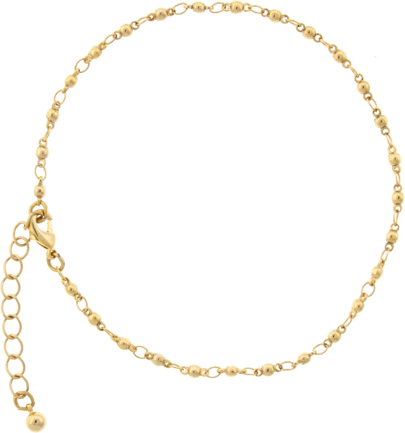 1928 Jewelry Ball And Link Chain Anklet 9 Inch Adjustable