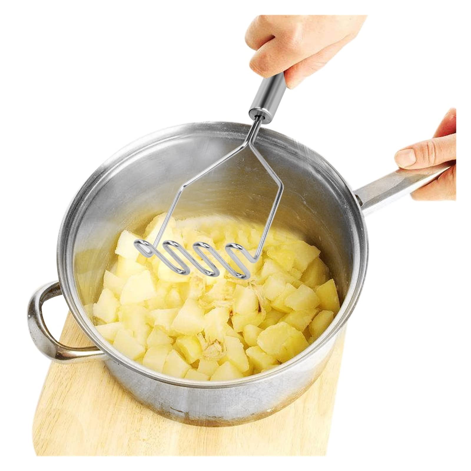 Kartoffelstampfer, langlebiges Küchenwerkzeug, Wellenform aus Edelstahl, Kartoffelstampfer