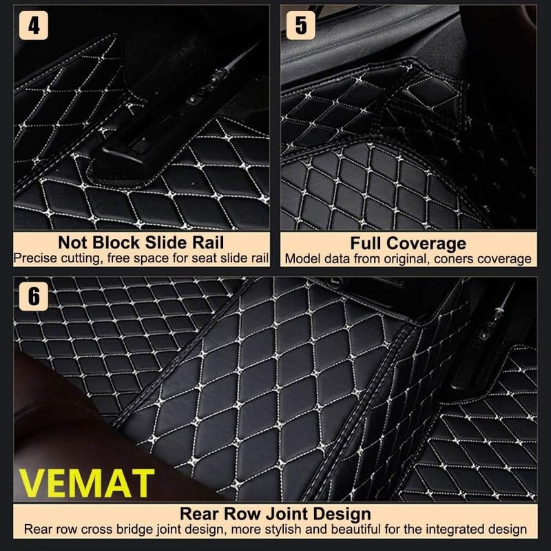 Image of Mr Mattie 7D Car Floor Mats Compatible with Honda Civic Launching to 2019, Black