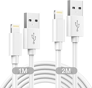 iPhone Charger Cable [1M+2M 2Pack]MFi Certified, USB Lightning Cable iPhone Cable Fast Charging Lead iPhone Wire iPhone Lightning Charger Cables for Apple iPhone 14 13 12 11 Pro Max/XS/SE/8/7/6/5/iPad