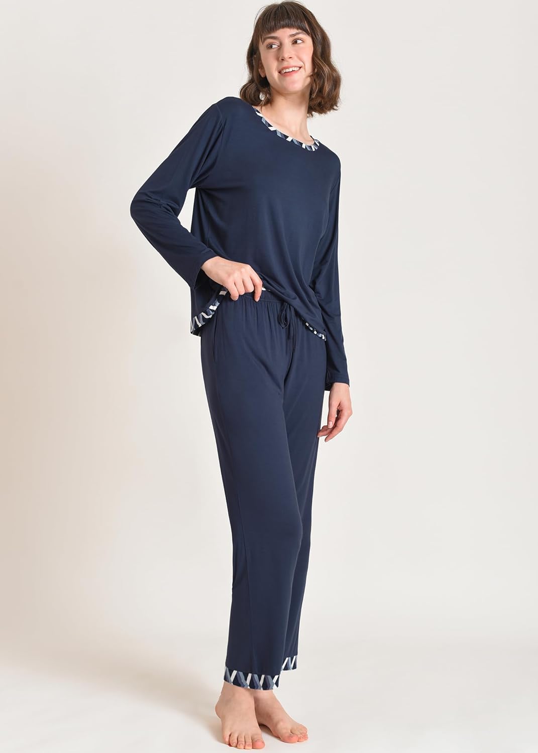 Latuza Women's Viscose Pajamas Set Long Sleeve Loungewear - Image 2