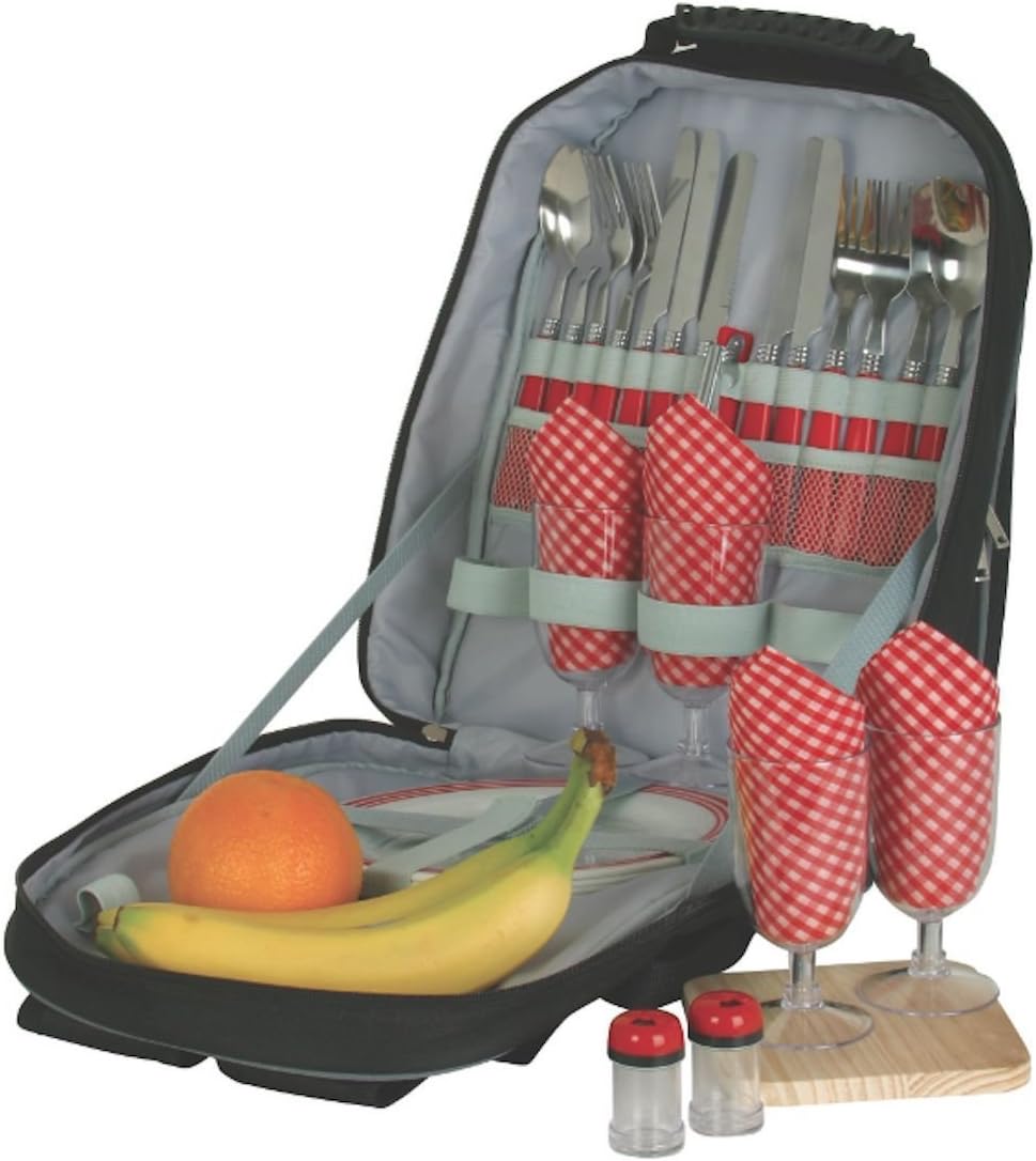 Deluxe Picnic Backpack Set for Two or Four (Deluxe Backpack for 4)