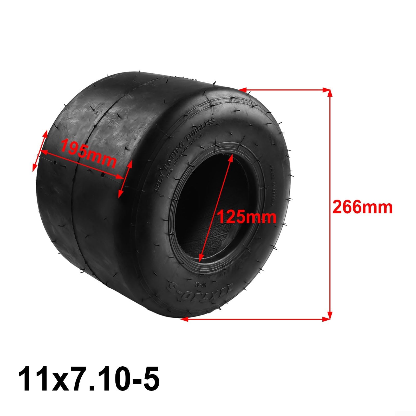 Neumáticos Go Kart, neumáticos de goma sin cámara para kart delanteros y traseros de repuesto para carreras competitivas, neumáticos resistentes al desgaste, 10x4.50-5 y 11x7.10-5 (11x7.10-5