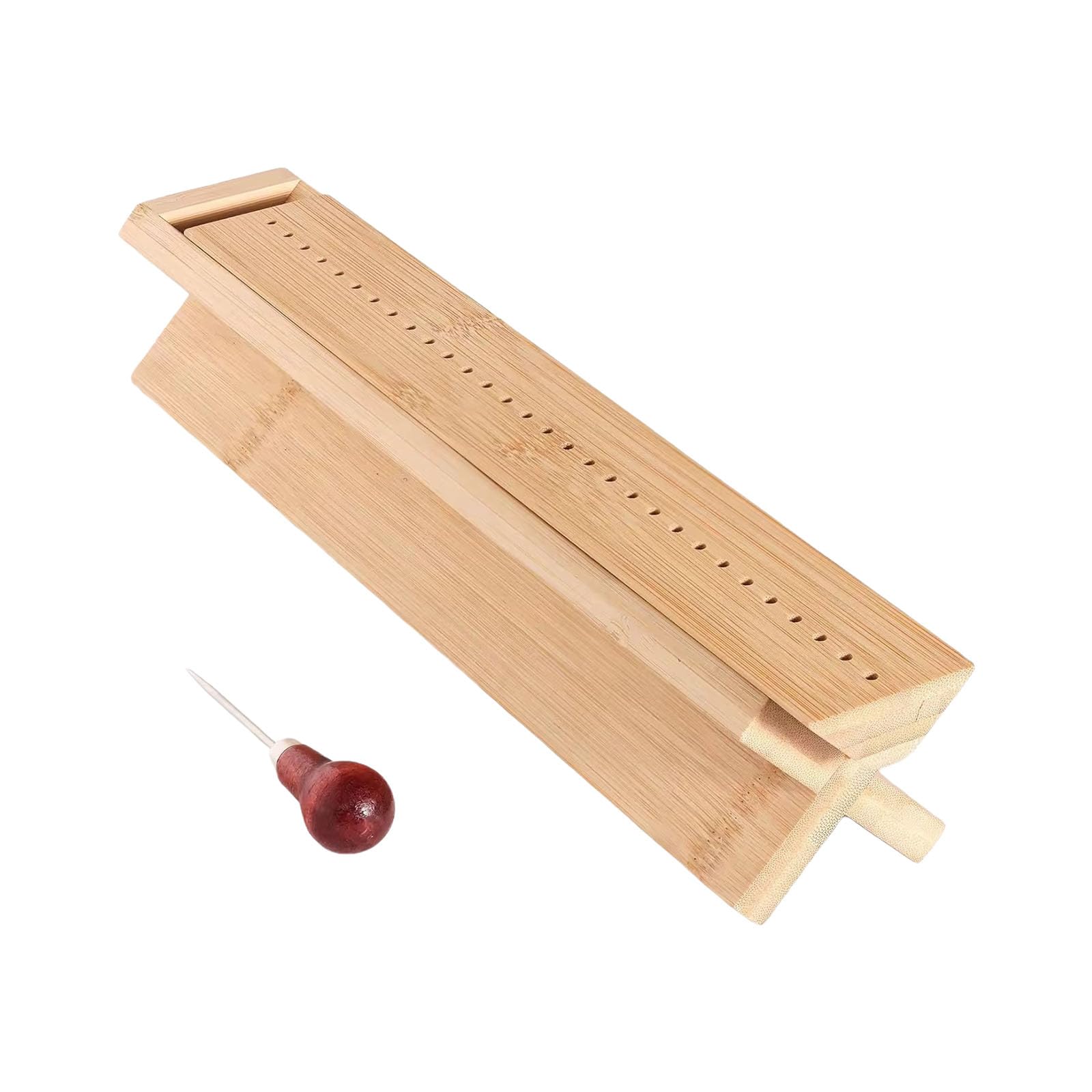 Buxuaaaa Expert Bookbinding Bradawl Bassinet Constructed From Smoothed Stalk for Continuous Page Arrangement and Binding Wood Bookbinding Punching Bassinet