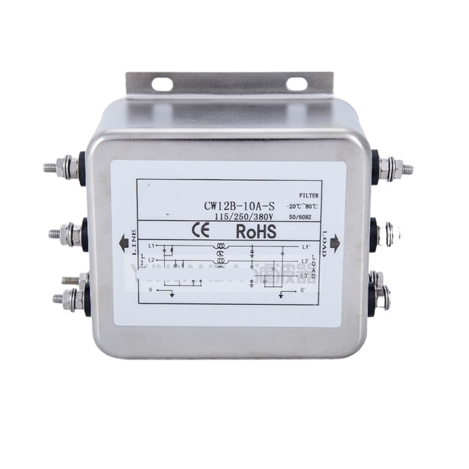 CAAUYXZW Three-Phase Three-Wire AC Power Filter Inverter CW12B 60A 50A Screw Interface(CW12B-10A-S)