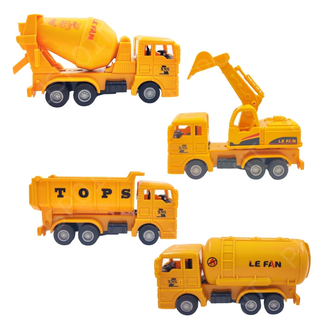 PLUSPOINT Construction Vehicle Set of 4 Toy Trucks Simulation Pull Back Excavator Dumper Trucks Cement Mixer Tanker Pretend Play Toys Engineering Vehicle Set Birthday Gift for Kids (B08SMCH5LW) Amazon Price History, Amazon Price Tracker