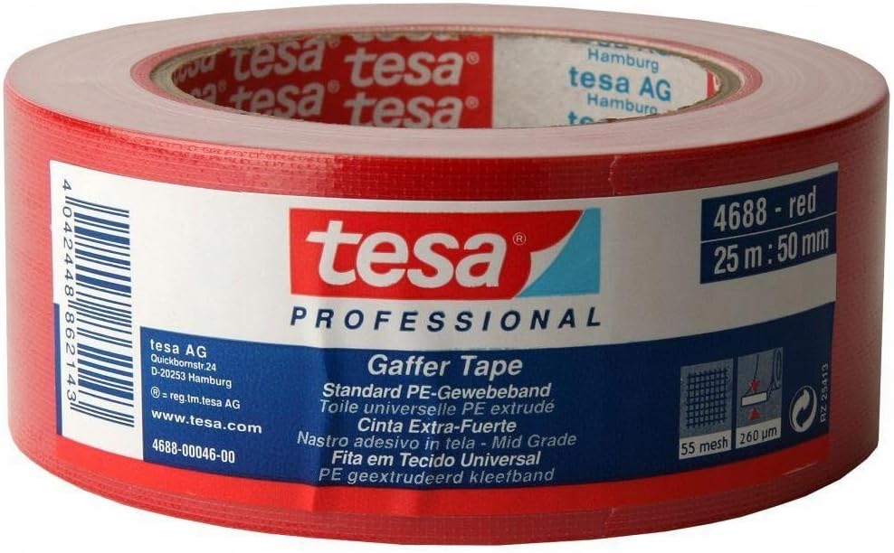 Tesa 4688 Red 1Pièce (S) Tape for Office – Adhesive Tape (Red)