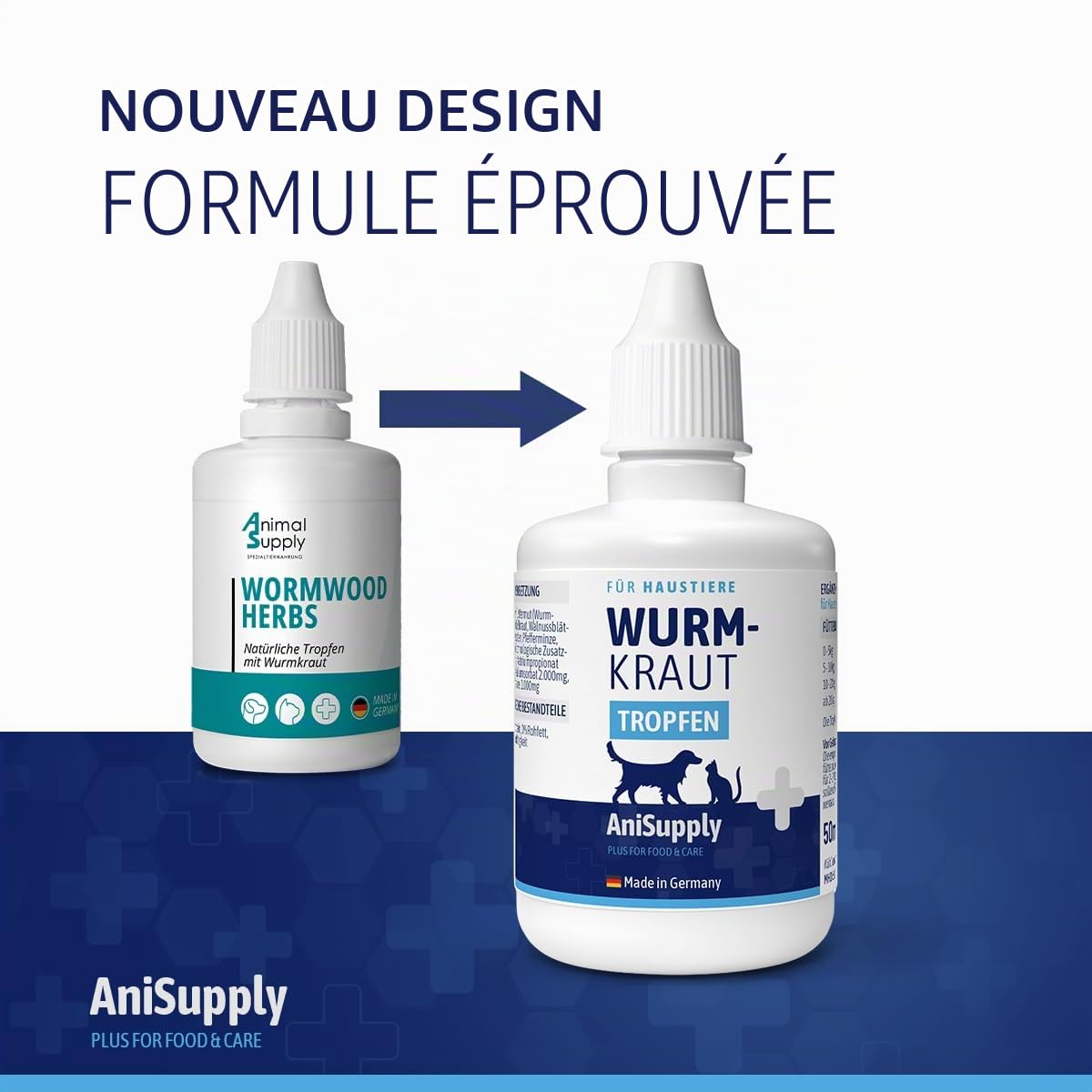 Animal Supply Vermifugeuse liquide liquide 50 ml - Cure secondaire pour tous les animaux de compagnie, chien, chat, recette naturelle, vermifuge secondaire, sans anthelminthique