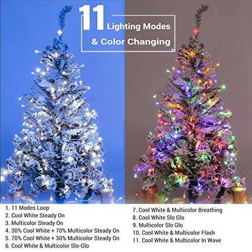 Brizled Christmas String Lights, 344.16Ft 1000 Led Color Changing Christmas Lights With Remote, 11 Modes Christmas Tree Lights Cool White & Multicolor Xmas Light Clear Wire For Xmas Home Wedding Party #TOP1