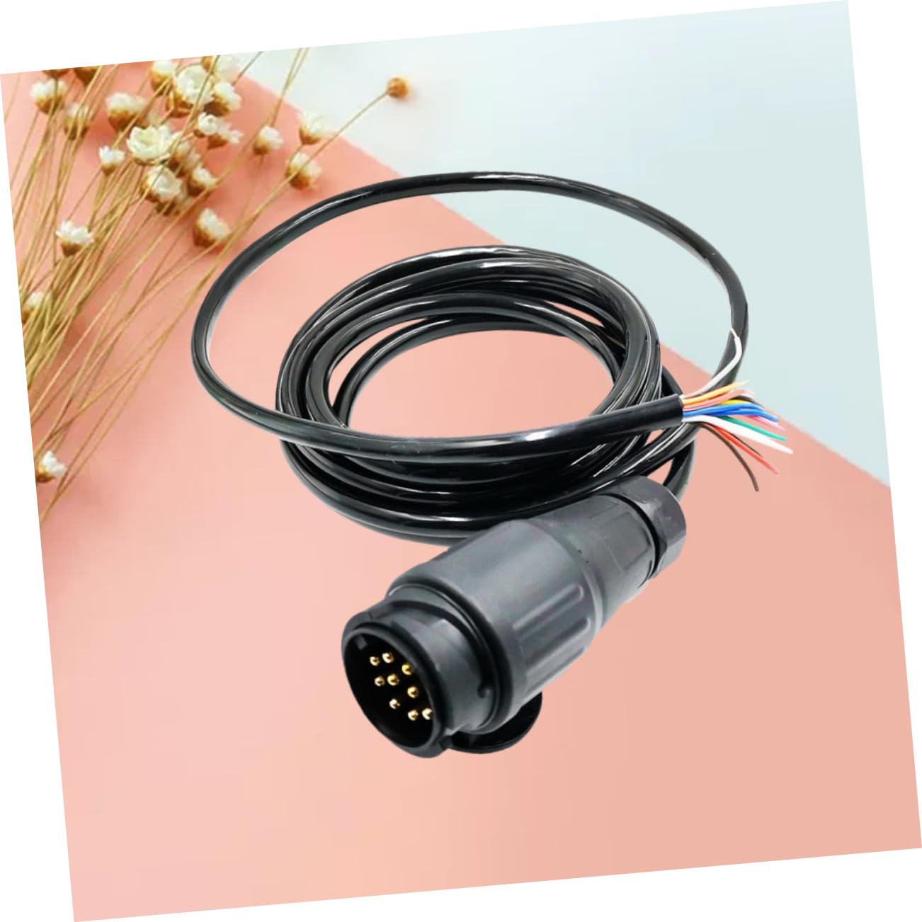Anneome Rundloch-steckerkabel Adapter Europäisches Standard-kabelbaum Anhängerkonverter Für Auto-LKW Anhängerstecker Schwarz