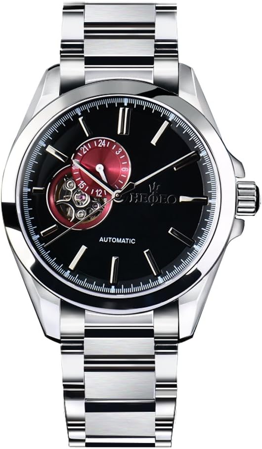 Wrist Watch for Men Analog Display Black Dial Self Wind Movement Gentlemen Dseign Watch Red Sub Dial