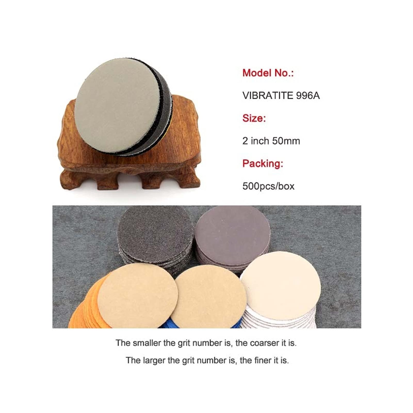 100pcs papel de lija impermeable de 2 pulgadas for lijar los ganchos y los anillos con carburo de silicio 60 a 10000 grit, for lijar seco o lijado seco(320)