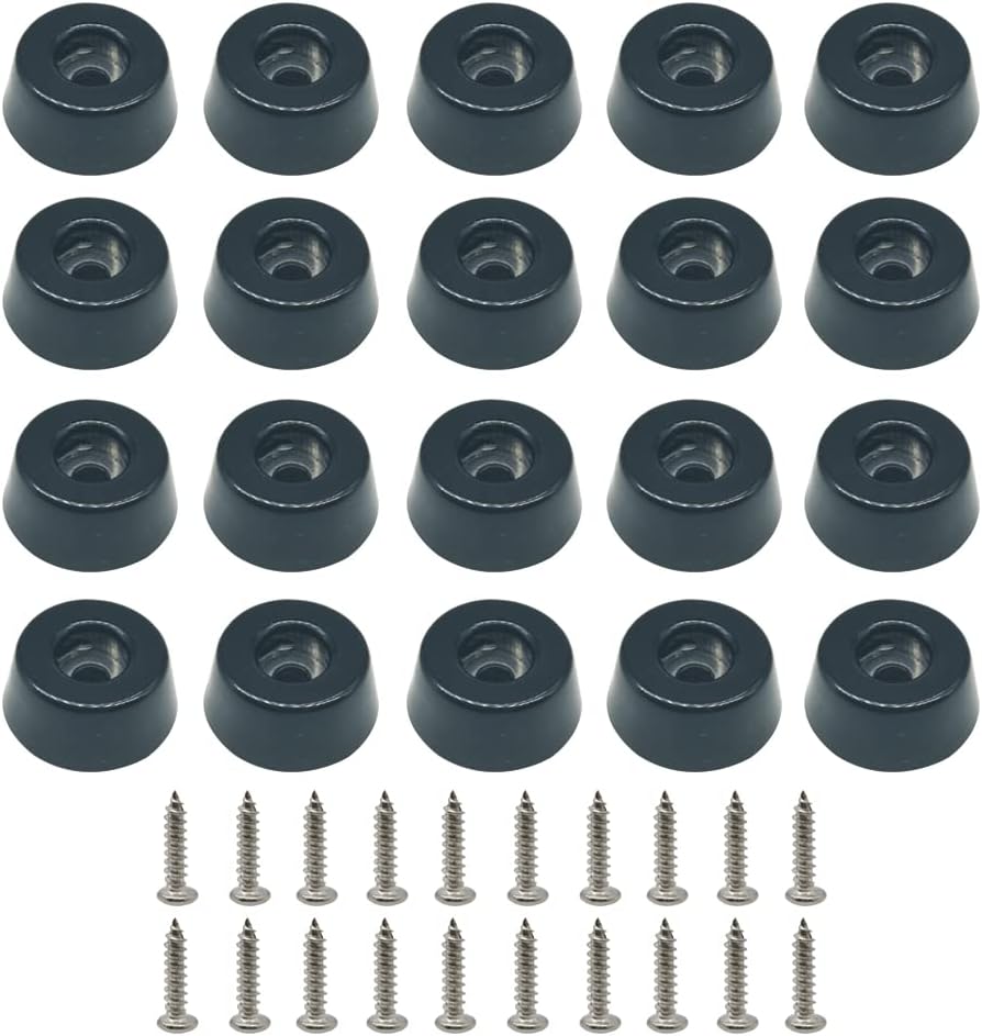 Alamic Round Rubber Feet Cutting Board Feet with Stainless Screws Non