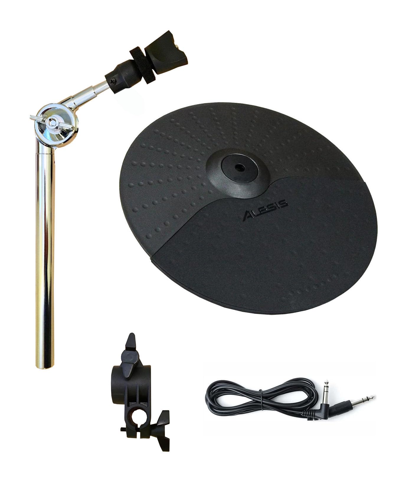 Alesis Surge SE/Command SE 10 Inch Cymbal with 15 Inch Cymbal Arm, Clamp and Silverline Audio 10ft Connection Cable Special Edition Bundle