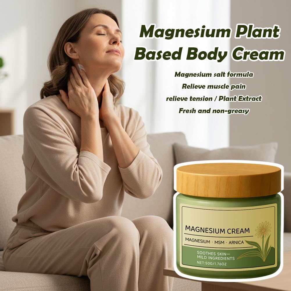 Total Relief Magnesium Cream, Nerve Relief Magnesium Cream with MSM & Arnica - Total Body Soothing Formula for Muscle Support & Recovery — 3 Pack Family Savings (5.28oz Total) - 3