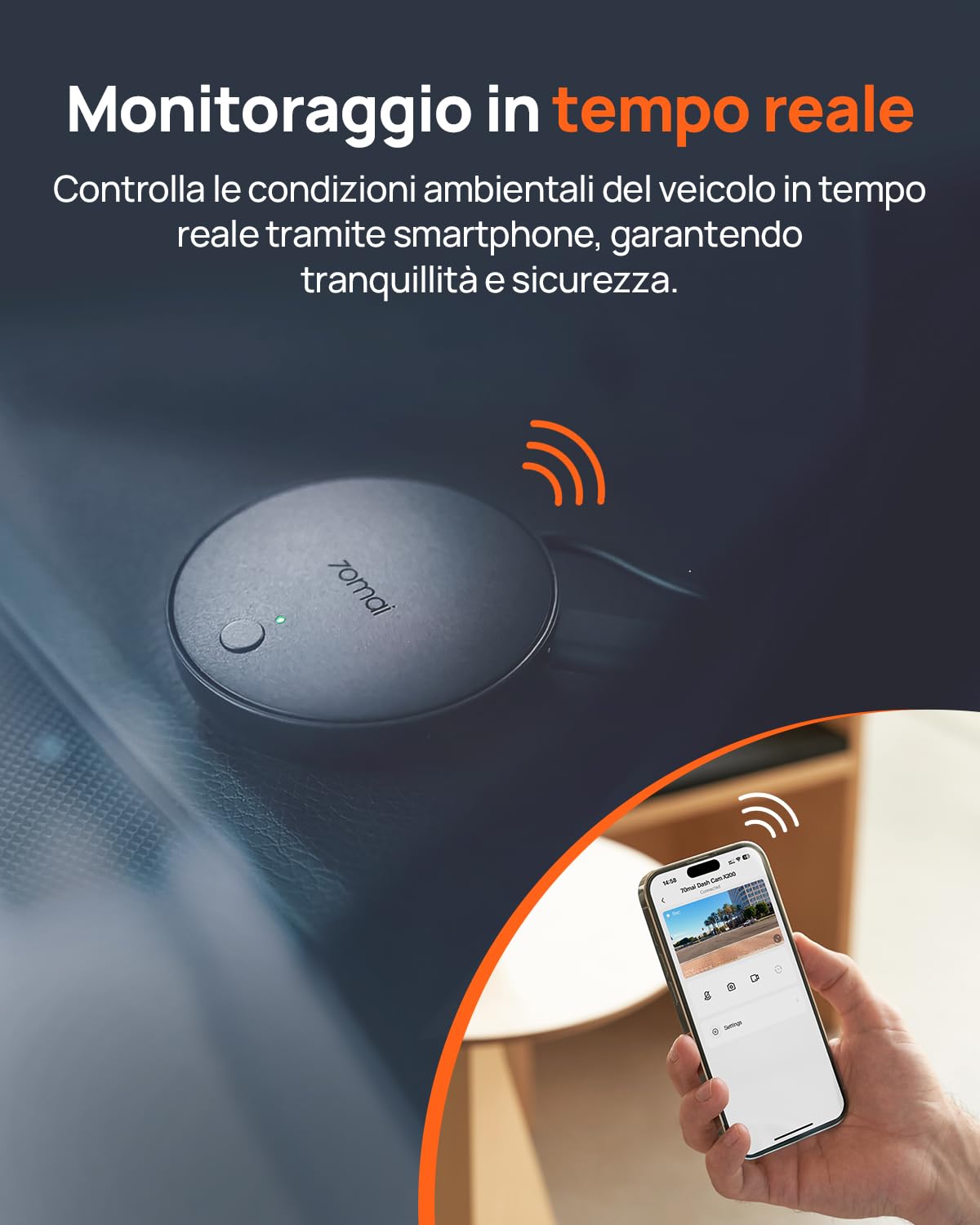 【70mai Dash Cam Auto Omni+ UP04 4G Kit di Cablaggio + BL96NNX】
