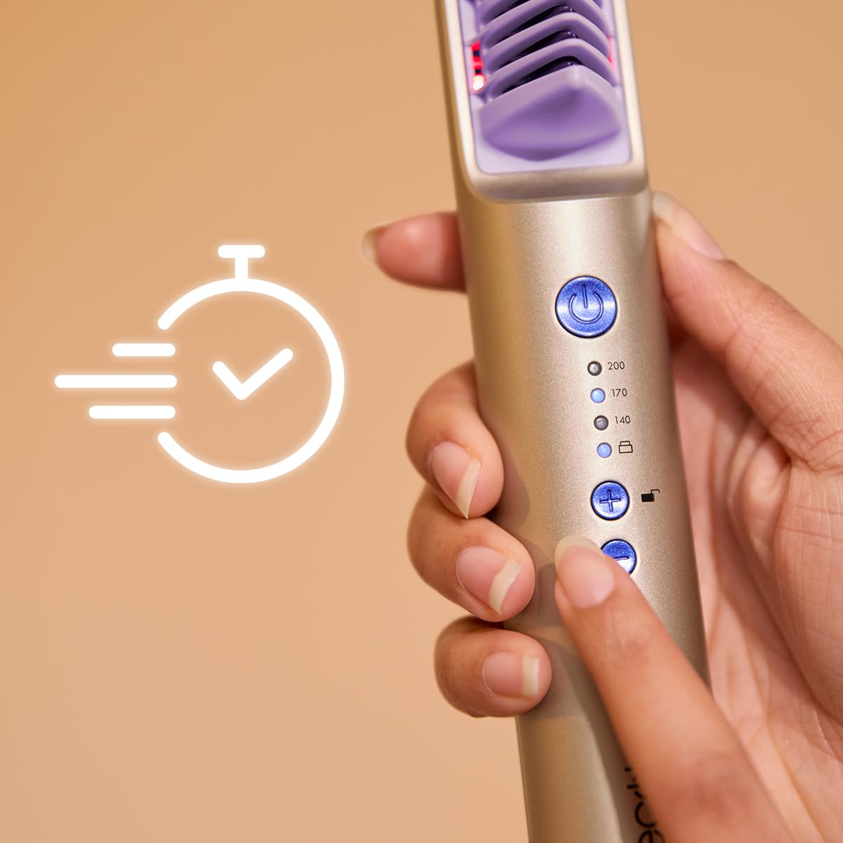 Cecotec Glättbürste InstantCare Lisse iSphere, 140–200 °C | Infrarot- und Ionentechnologie für weniger Frizz, 3 Temperaturstufen, Memory, Tastensperre, LED und Abschaltautomatik