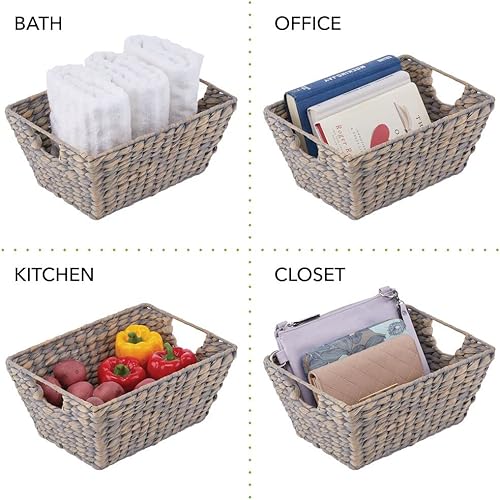 Miniatura 4 de mDesign - Cesta apilable para despensa, de jacinto natural