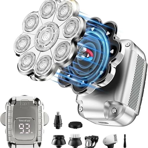EKHOU Head Shavers for Bald Men, 5 in 1 Professional Electric Shaver for Men Multifunctional Bald Head Shaving Machine Wet-Dry Use Electric Razor Grooming Kit - Image 2