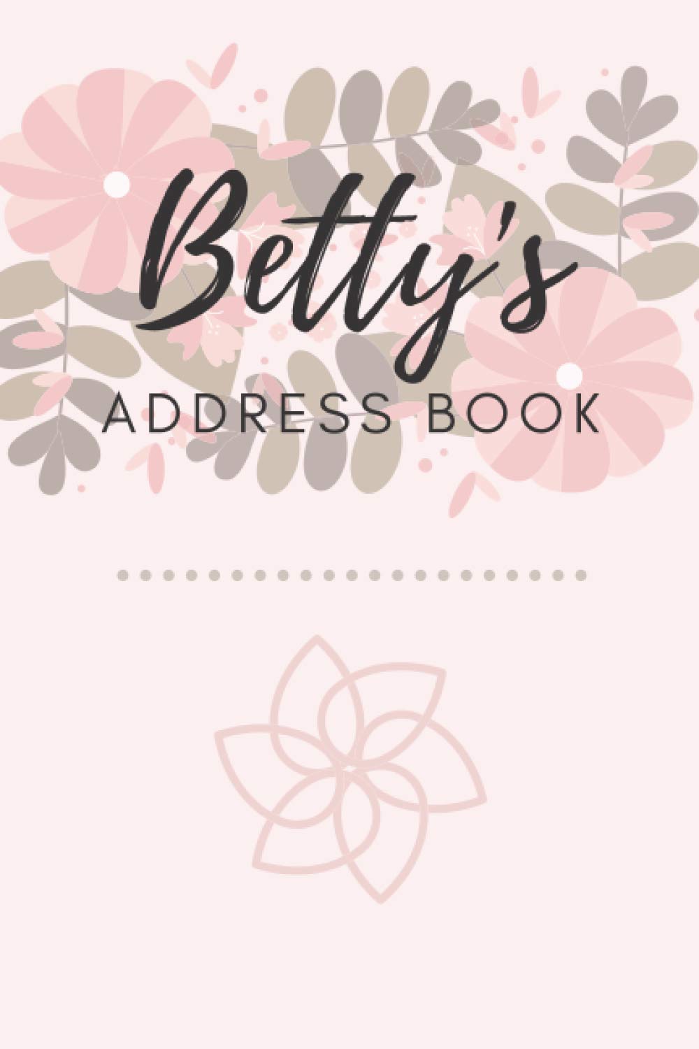 Address Book | Betty: 6 x 9 Inches | 208 Entries | 104 Pages | Contact Book | Alphabetical with Letter on Each Page | Name | Address | Phone Numbers | Email | Notes | Social Media