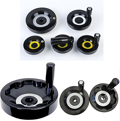 Miniatura 7 de Negro M10 Rosca Mango Empuñaduras Torno Mango Manivela Rueda de Mano con Tuercas Giratorias Manijas de Máquina para Fresadoras, Tornos, Amoladoras