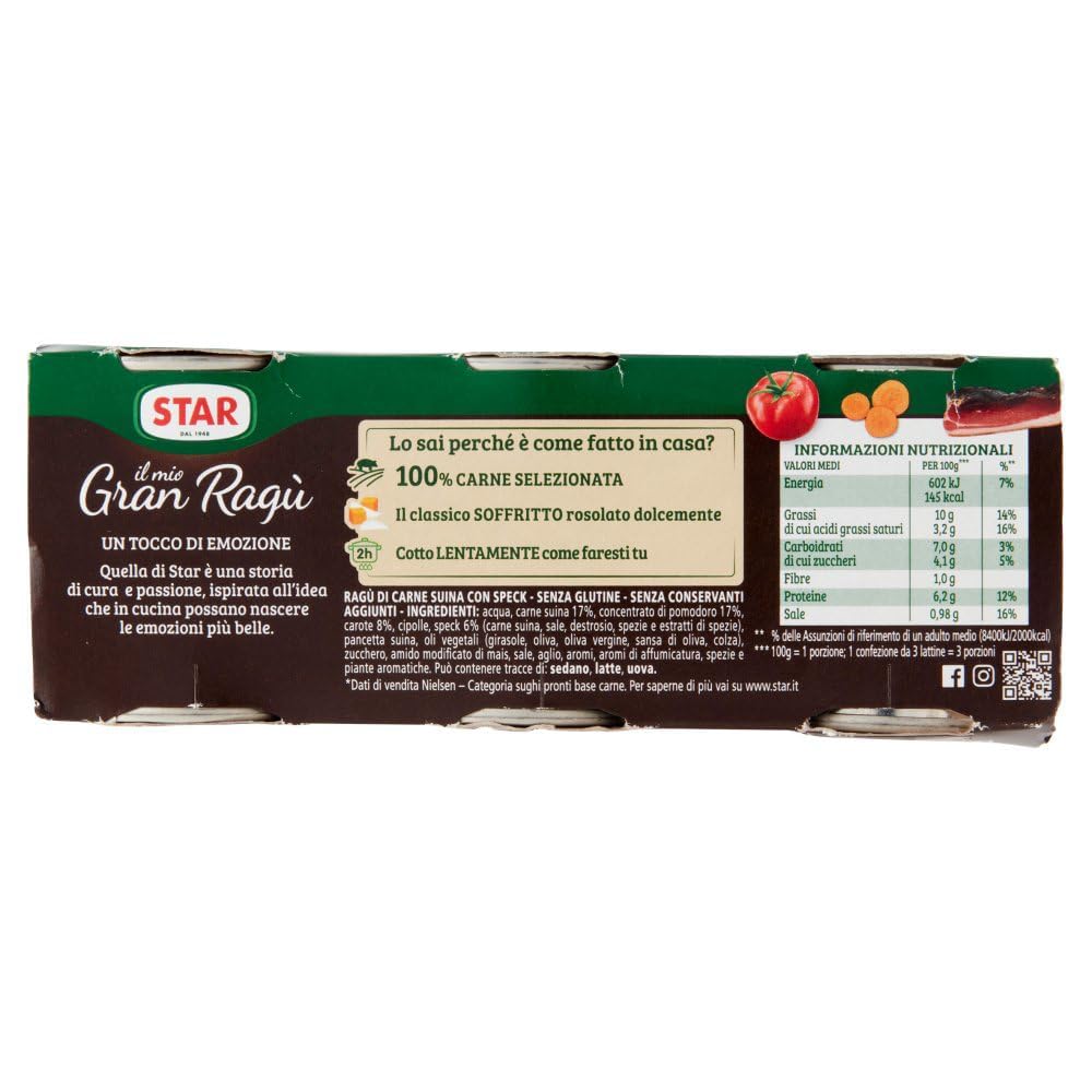 Italian Gourmet Il Mio Gran Ragù Speck sugo Sauce, 16 x 3 x 100g