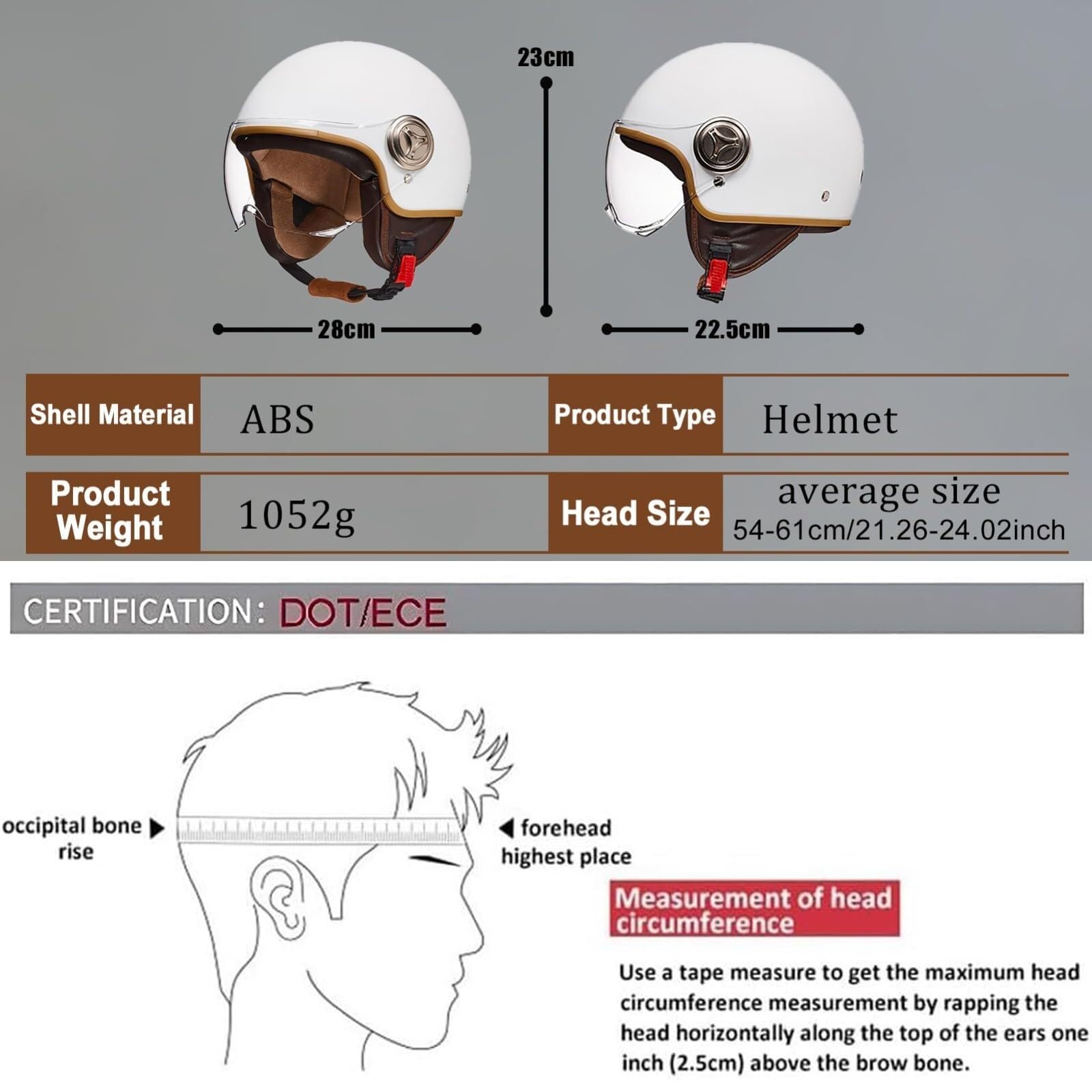 Casco 3/4 Aperto Moto E Scooter Per Bambini – Visiera Solare HD Anti-UV, Per Ragazze E Ragazzi (mopedi Leggeri), Taglia 54-61cm, Adatto Per 5-12 Anni.(7)