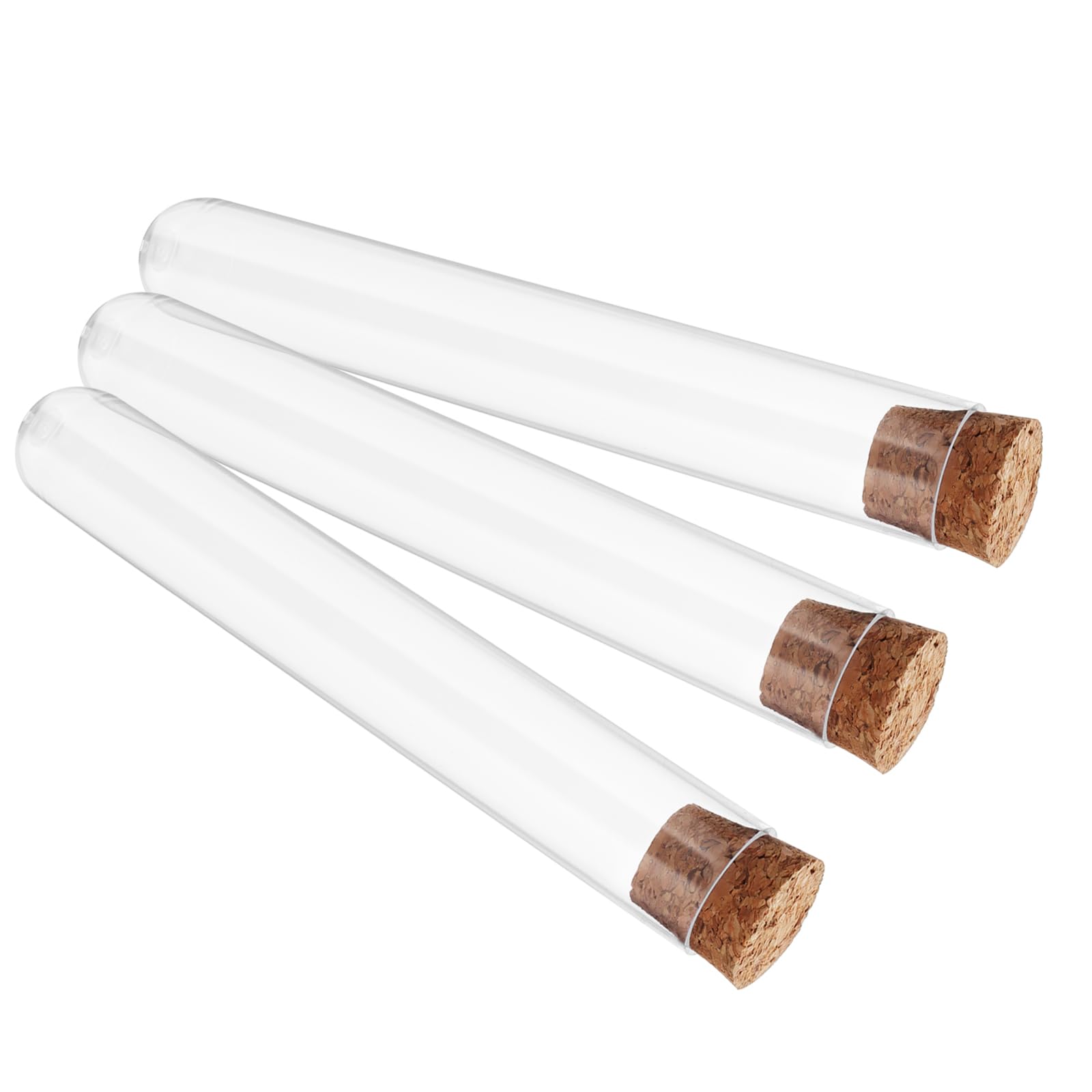 Lot de 120 tubes à essai avec bouchon, 16 x 100 mm, en plastique transparent, tubes à essai pour fleurs, bricolage, Candy Spices