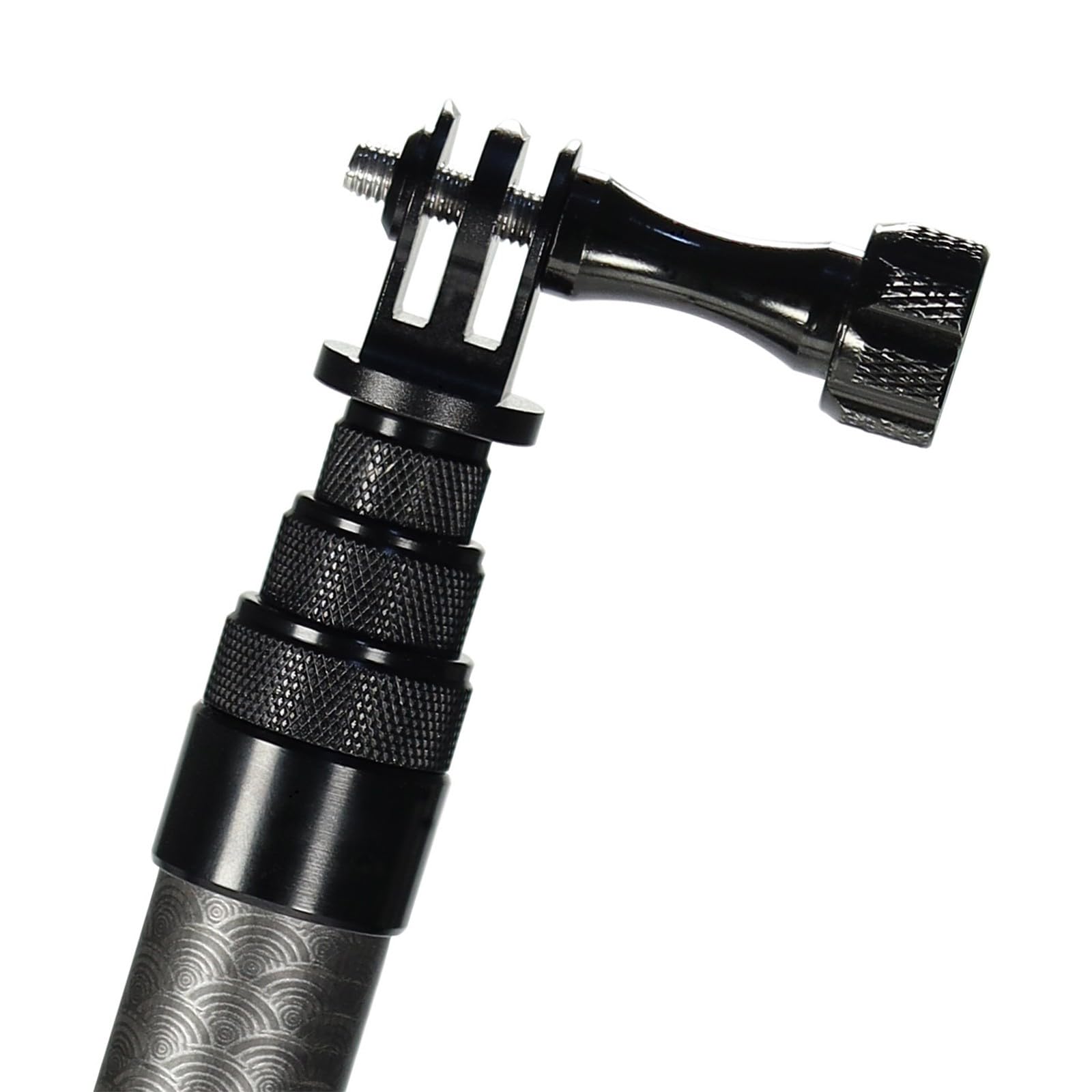 Bastone per selfie estensibile in fibra di carbonio, triplo per action camera, regolabile da 50 cm a 130 cm, bastone per selfie estensibile
