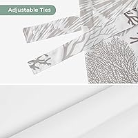 Vista 8 de Cenefa de amarre para ventanas, cortinas náuticas costeras de coral, cenefas con bolsillo para barra, cortinas de ventana con temática de playa