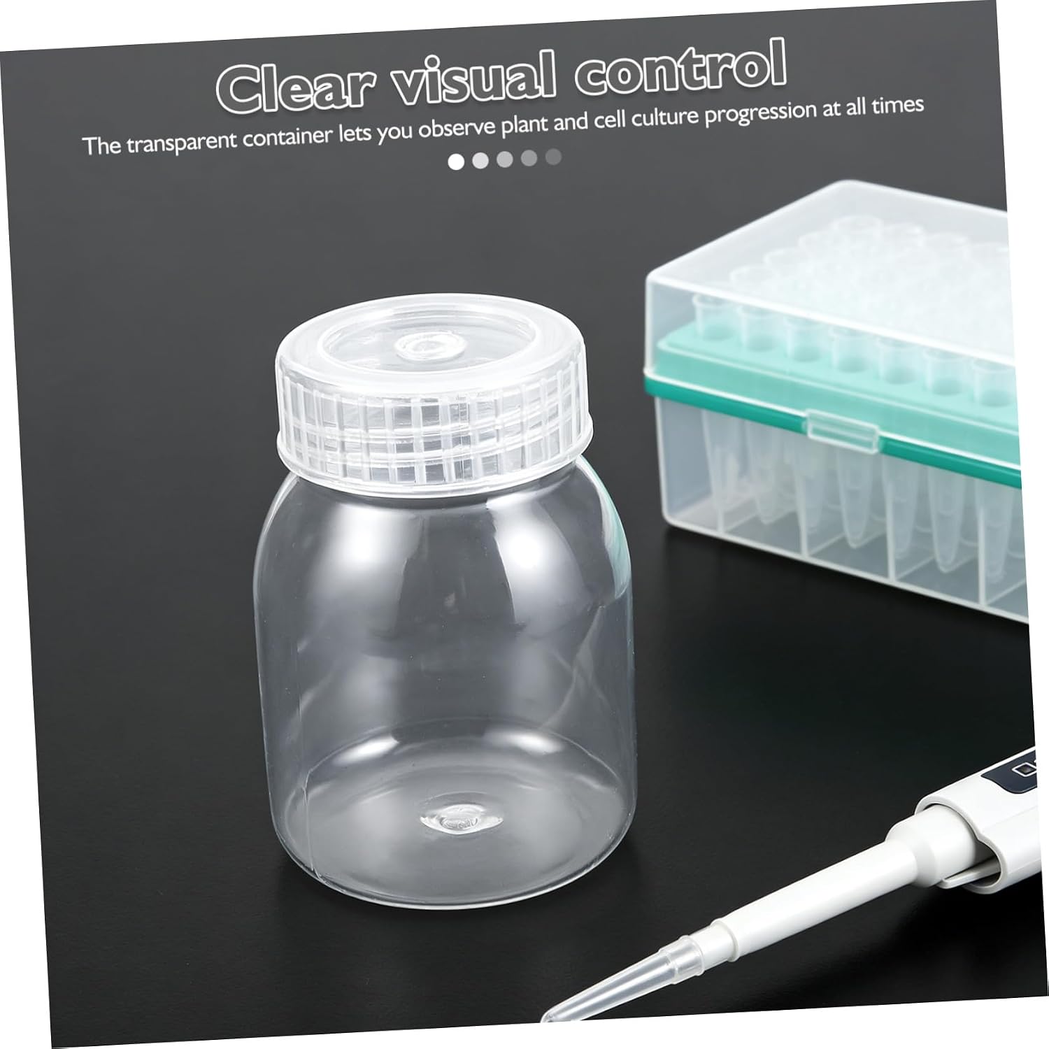 5pcs Plastic Lab Bottles with Lids 350ml Wide Mouth Chemical Containers Sample Storage Bottles for Cell Culture and Laboratory Use Sturdy PC Material