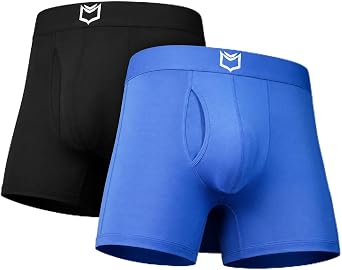 SHEATH 2.1 | 2-Pack Bundle | Mens Modal trunks | Athletic Underwear - Blue, Black - Large